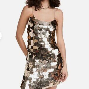 ✨NWT✨ Alice + Olivia Contessa Sz 6 Gold Paillettes Mini  (THE ONLY Size 6 NWT)